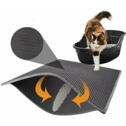 Tapis De Litière Pour Chat Tapis De Litière Pour Chat, Bac à Litière Pour Chat, Tapis De Litière Pour Chat En Nid D'abeille, Tapis De Litière Pour Chat En Nid D'abeille à Double Couche Imperméable ,40
