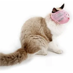 Masque Respirant En Maille Pour Chat Masque De Modification De La Bouche Anti-morsure Pour Animaux De Compagnie (Rose, S) -Pas Cher Toutou Mia Magasin 100266207 3