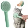 2pcs Brosse Chat Chien, Brosses De Toilettage Pour Chats Chiens Autonettoyante, Professionnel Peigne An Acier Inoxydable Poils Morts Pour Chat Chien, Enlèvement Des Poils En Un Clic, Vert Matcha -Pas Cher Toutou Mia Magasin 100266514 1
