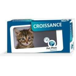 Pet-Phos Compléments Alimentaires Croissance Pour Chats Boîte De 96 Comprimés 195 Mg