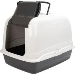 Ferplast MAXI BELLA CABRIO Box Toilette Pour Chats De Grande Taille Avec Toit Ouvrant.. Variante MAXI BELLA CABRIO - Mesures: 50 X 65.5 X H 47 Cm - Noir