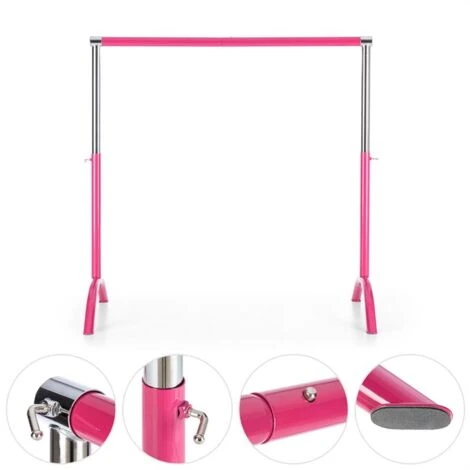 Bar Lerina Barre Danse Classique Mobile Hauteur Réglable 110x113cm Rose 4 Bar Lerina Barre Danse Classique Mobile Hauteur Réglable 110x113cm Rose – Image 2