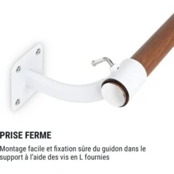 Barre Mur Barre De Danse 100 Cm Barre 38 Mm Ø Montage Mural Blanc -Pas Cher Toutou Mia Magasin 25559744 4