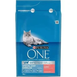 Croquette Chat Purina One Sterilise Saumon 3kg -Pas Cher Toutou Mia Magasin 26971248 2