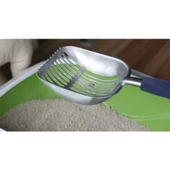 LITZEE Pelles à Litière Métal Pelle à Litière Pour Chat En Alliage D'aluminium Avec Long Manche Facile à Nettoyer Pour Animaux De Compagnie, Rayures De Droites -Pas Cher Toutou Mia Magasin 27205460 3