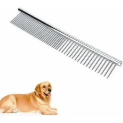LangRay Peigne De Toilettage, Peigne Pour Chien En Acier Inoxydable, Peigne Pour Animaux Domestiques Pour Chiens à Poils Longs Barber Outils De Toilettage