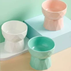 Kueatily Blanc Céramique Gamelle Pour Chat Avec Support Surélevé, Pour Chats Et Chiens De Petite Taille -Pas Cher Toutou Mia Magasin 28283736 4