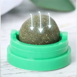AIDUCHO Boule D'herbe à Chat Naturelle Rotative Pour Chat - Jouet Amusant Pour La Maison - Chasing Pour Chaton, Sucette, Menthe, Bâton Dentaire, Mâcher Les Dents -Pas Cher Toutou Mia Magasin 32751679 4