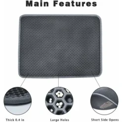 Tapis De Litière, Tapis De Litière Pour Chat Sous-couches De Litière Tapis De Litière En Nid D'abeille Tapis De Litière Pour Chat En Nid D'abeille Imperméable à Double Couche -Pas Cher Toutou Mia Magasin 38714940 4
