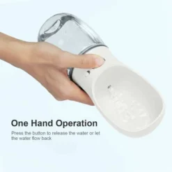 Bouteille D'Eau Pour Chien Portable,Pet Distributeur D'Eau Antibactérien De Qualité Alimentaire Fuite De Preuve Chien Chat Voyage Bouteille Bol, Animal De Compagnie Extérieur Potable (350Ml, Blanc) -Pas Cher Toutou Mia Magasin 39298498 4