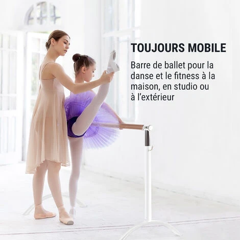 Bar Lerina Barre De Danse Autoportante 110 X 113 Cm Ø 38 Mm Blanche 4 Bar Lerina Barre De Danse Autoportante 110 X 113 Cm Ø 38 Mm Blanche – Image 2