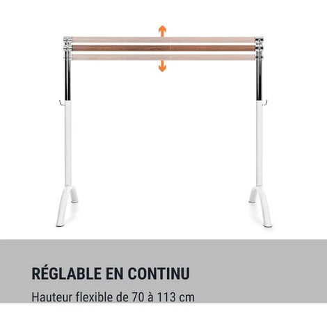 Bar Lerina Barre De Danse Autoportante 110 X 113 Cm Ø 38 Mm Blanche 5 Bar Lerina Barre De Danse Autoportante 110 X 113 Cm Ø 38 Mm Blanche – Image 3