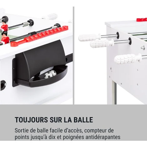 Spin Table De Jeux 2-en-1 Billard Kicker, Rotatif à 180° , Pièce De Jeu, Blanche 7 Spin Table De Jeux 2-en-1 Billard Kicker, Rotatif à 180° , Pièce De Jeu, Blanche – Image 5