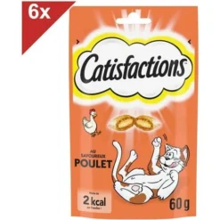 CATISFACTIONS Friandises Au Poulet Pour Chat Et Chaton (6x60g)