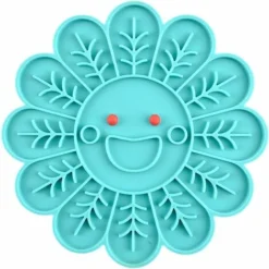 Bol D'alimentation Pour Animaux De Compagnie Slow Food Dog Silicone Slow Food Mat(Assiette Slow Food Type Fleur Bleu,Emballage Individuel OPP) -Versailles