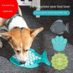 Bol D'alimentation Pour Animaux De Compagnie Slow Food Dog Silicone Slow Food Mat(Assiette Slow Food Type Fleur Bleu,Emballage Individuel OPP) -Versailles -Pas Cher Toutou Mia Magasin 45502037 5