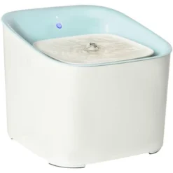 PawHut Fontaine à Eau Chat Chien 3 L - Fontaine à Eau Silencieuse - 3 Modes, Capteur Infrarouge, Filtre, Piètement Antidérapant - ABS Bleu Blanc