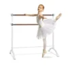 Barre Anna Double Barre De Danse 110 X 113 Cm Ø 2 X 38 Mm Acier Blanc -Pas Cher Toutou Mia Magasin 46797886 1