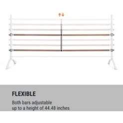 Barre Marie Double Barre De Danse 220 X 113 Cm Ø 2 X 38 Mm Acier Blanc -Pas Cher Toutou Mia Magasin 46797888 3