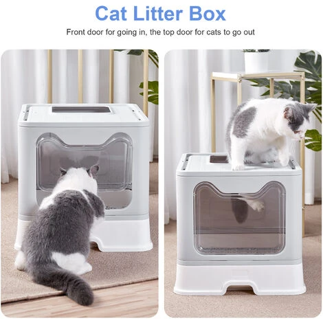 Bac Litière Chat XXL - Maison De Toilette Chat Fermée - 50.8 X 41 X 38.6cm 4 Bac Litière Chat XXL - Maison De Toilette Chat Fermée - 50.8 X 41 X 38.6cm – Image 2