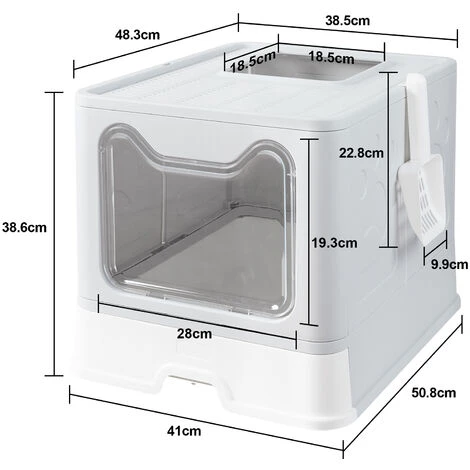 Bac Litière Chat XXL - Maison De Toilette Chat Fermée - 50.8 X 41 X 38.6cm 5 Bac Litière Chat XXL - Maison De Toilette Chat Fermée - 50.8 X 41 X 38.6cm – Image 3