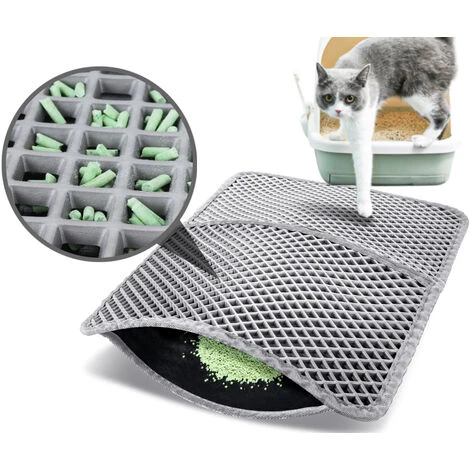 Pecute Tapis Litière Chat Double Couche Pliable 60x42cm, Tapis Bac à Litière Pour Chats Avec 12mm Grand Trou En Forme De Diamant, Tapis De Toilette Chat Imperméable Antidérapant, Facile à Nettoyer, Gr 3 Pecute Tapis Litière Chat Double Couche Pliable 60x42cm, Tapis Bac à Litière Pour Chats Avec 12mm Grand Trou En Forme De Diamant, Tapis De Toilette Chat Imperméable Antidérapant, Facile à Nettoyer, Gr