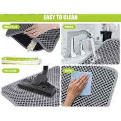 Pecute Tapis Litière Chat Double Couche Pliable 60x42cm, Tapis Bac à Litière Pour Chats Avec 12mm Grand Trou En Forme De Diamant, Tapis De Toilette Chat Imperméable Antidérapant, Facile à Nettoyer, Gr 10 Pecute Tapis Litière Chat Double Couche Pliable 60x42cm, Tapis Bac à Litière Pour Chats Avec 12mm Grand Trou En Forme De Diamant, Tapis De Toilette Chat Imperméable Antidérapant, Facile à Nettoyer, Gr -Pas Cher Toutou Mia Magasin 47518539 4