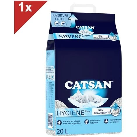 CATSAN Hygiene Plus Litière Minérale Pour Chat 20L 3 CATSAN Hygiene Plus Litière Minérale Pour Chat 20L