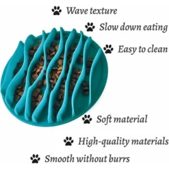 Bol Anti-émeute Pour Chat Bol Anti-émeute Pour Chien Bol De Nourriture Lente Bol Interactif Pour Chat Bol Interactif Digestion Lente Fun Feeder Bleu Macaron -Pas Cher Toutou Mia Magasin 50929273 3