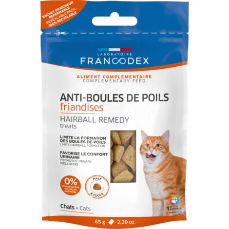 Friandises Pour Chat D'intérieur Pour Chatons Et Chats 65g - Francodex 3 Friandises Pour Chat D'intérieur Pour Chatons Et Chats 65g - Francodex