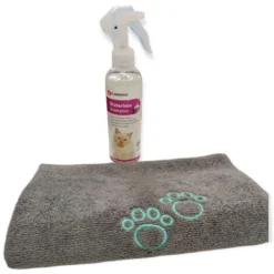 Shampoing Sec, Spray, 200 Ml Pour Chat Et Serviette En Microfibre. - Animallparadise