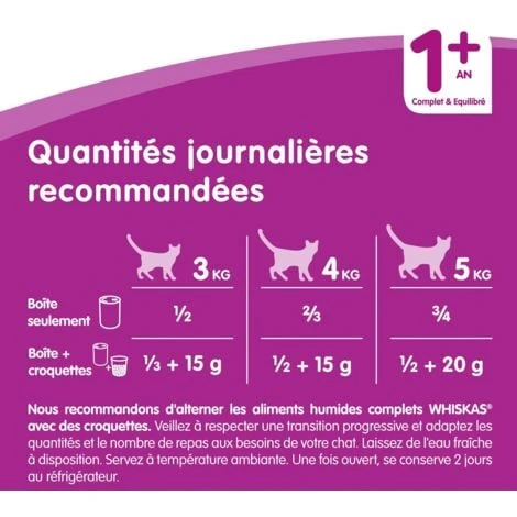 WHISKAS 12 Boîtes En Sauce 4 Variétés Pâtée Pour Chat 400g (3x4) 6 WHISKAS 12 Boîtes En Sauce 4 Variétés Pâtée Pour Chat 400g (3x4) – Image 4