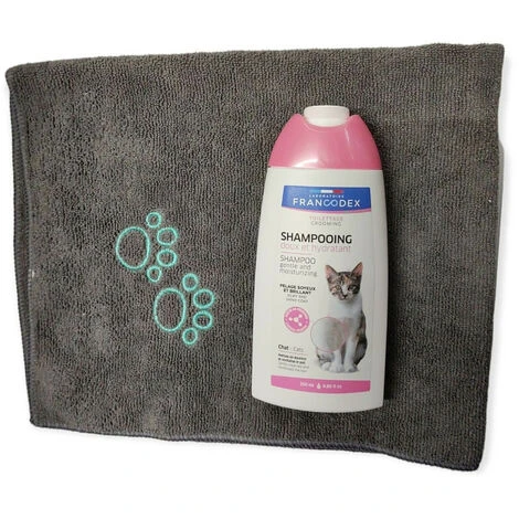 Shampoing Doux Et Hydratant 250 Ml Avec Une Serviette Pour Chats - Animallparadise 4 Shampoing Doux Et Hydratant 250 Ml Avec Une Serviette Pour Chats - Animallparadise – Image 2