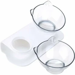 Vente Flash Double Gamelle Pour Chat Avec Support Surélevé, Gamelle Pour Chat Domestique, Mangeoire à 15 °, Inclinée Et Antidérapante, Protège Les Vertèbres Cervicales, Bol Amovible Pour Animaux De -Pas Cher Toutou Mia Magasin 59250418 5