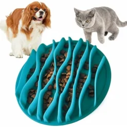 Gamelle Anti-Glouton Pour Chat, Gamelle Anti Glouton Chien, Gamelle D'alimentation Lente, Gamelle Interactive Chat, Gamelle Anteractive, Digestion Lente, Fun Feeder, 19192.8 Cm, Bleu