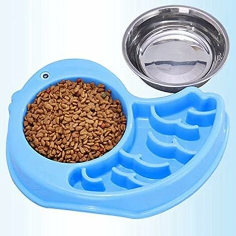 Bol Pour Animaux De Compagnie Mange Lentement En Plastique Lavable Antidérapant En Acier Inoxydable Détachable Bol Pour Chiot Bol D'eau Pour Chat Bol D'alimentation Lente 6 Bol Pour Animaux De Compagnie Mange Lentement En Plastique Lavable Antidérapant En Acier Inoxydable Détachable Bol Pour Chiot Bol D'eau Pour Chat Bol D'alimentation Lente – Image 4