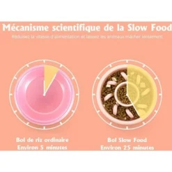 Gamelle Anti Glouton Chien Chat, Gamelle D'alimentation Lente Pour Chiens, Gamelle Alimentation Antiderapante, Favorise Digestion Lente, Pour Petit Moyen Gros Animal Domestique -Pas Cher Toutou Mia Magasin 59658130 4