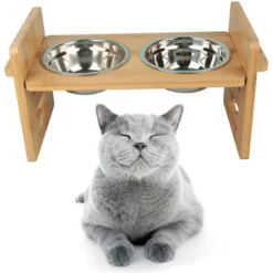Gamelle Surélevée Chien Chat, Hauteur Réglable, Avec 2 Acier Inoxydable Bols, La Taille: 3.5-12cm -Pas Cher Toutou Mia Magasin 59689940 5