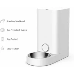 LTS FAFA Distributeur Automatique De Nourriture Avec Bol En Acier Inoxydable, Contrôle Par APP, Affichage LED Pour Faible Quantité De Nourriture, Distributeur De Nourriture Pour Chat(Chien) – 2.8L -Pas Cher Toutou Mia Magasin 66347553 2