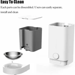 LTS FAFA Distributeur Automatique De Nourriture Avec Bol En Acier Inoxydable, Contrôle Par APP, Affichage LED Pour Faible Quantité De Nourriture, Distributeur De Nourriture Pour Chat(Chien) – 2.8L -Pas Cher Toutou Mia Magasin 66347553 4