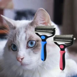 Kit D'outils De Peigne De Démêlage De Toilettage Râteau à Lame Double Face 2 En 1 Râteau Pour Animaux De Compagnie Et Peignes De Massage Pour Chats Chiens (Bleu) -Pas Cher Toutou Mia Magasin 67582028 3