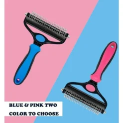 Kit D'outils De Peigne De Démêlage De Toilettage Râteau à Lame Double Face 2 En 1 Râteau Pour Animaux De Compagnie Et Peignes De Massage Pour Chats Chiens (Bleu) -Pas Cher Toutou Mia Magasin 67582028 5