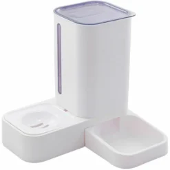Distributeur Automatique De Nourriture Pour Chat Distributeur Automatique D'eau Pour Chat 2 En 1 Set Feeder Pour Chats Et Chiens Capacité 1,5 L / 2 Kg Violet
