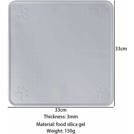 GP Tapis Dalimentation Pour Animaux De Compagnie, Tapis De Nourriture Pour Chats Et Chiens, Tapis Dalimentation Antidérapant, Tapis Gamelle Chien (33x33cm/gris) 4 GP Tapis Dalimentation Pour Animaux De Compagnie, Tapis De Nourriture Pour Chats Et Chiens, Tapis Dalimentation Antidérapant, Tapis Gamelle Chien (33x33cm/gris) – Image 2