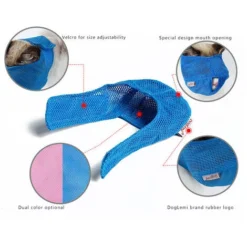 Masque Respirant En Maille Pour Chat Masque De Modification De La Bouche Anti-morsure Pour Animaux De Compagnie (bleu, S) -Pas Cher Toutou Mia Magasin 69508191 2