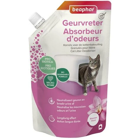 BEAPHAR Absorbeur D'odeurs, Granulés Pour Litière (parfum Floral) - 400 G 3 BEAPHAR Absorbeur D'odeurs, Granulés Pour Litière (parfum Floral) - 400 G