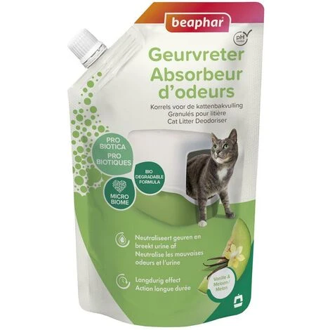 BEAPHAR Absorbeur D'odeurs, Granulés Pour Litière (parfum Vanille & Melon) - 400 G 3 BEAPHAR Absorbeur D'odeurs, Granulés Pour Litière (parfum Vanille & Melon) - 400 G