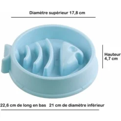 Gamelle D'alimentation Lente Pour Chiens, Gamelle Anti-glouton Pour Chien Chat De Petite Et De Moyenne Taille - Forme En Arête De Poisson - Antidérapante Ephé -Pas Cher Toutou Mia Magasin 70073686 3