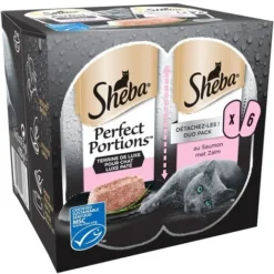 SHEBA Perfect Portions 48 Barquettes Terrine Au Saumon Pour Chat 37,5g (8x6) -Pas Cher Toutou Mia Magasin 70536000 3