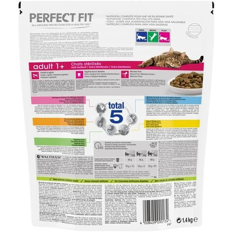 PERFECT FIT Croquettes Riches En Boeuf Pour Chat Adulte Stérilisé 5x1,4kg 5 PERFECT FIT Croquettes Riches En Boeuf Pour Chat Adulte Stérilisé 5x1,4kg – Image 3